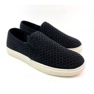 Wild Pair Eidyth Womens Size 6 Black Rhinestone Slip On Fashion Sneaker Shoes